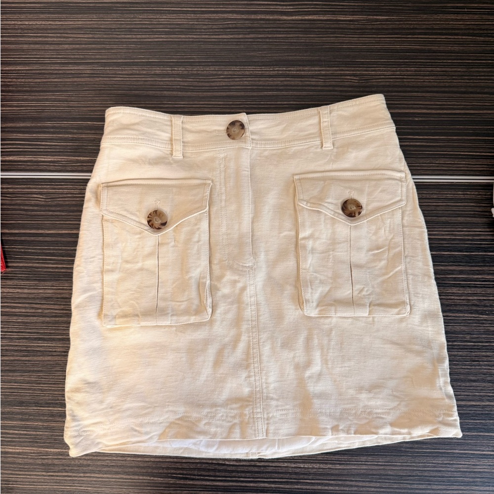 Sezane vanilla  Skirt with Button Details